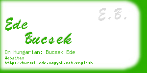 ede bucsek business card